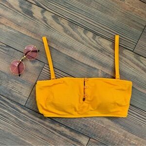 Gold bandeau swim top